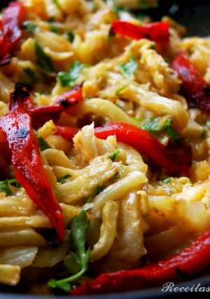 Foto de Bacalhau Dourado com Pimentos Assados