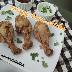 Crispy chicken drumsticks A picture of Crispy chicken drumsticks.
