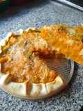 Tarta de calabaza, brócoli y puerro