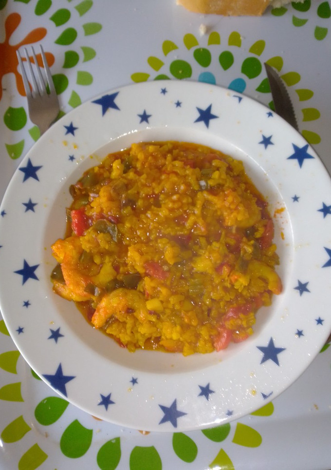 Una foto de Arroz de "sobras de langostinos y gambas"