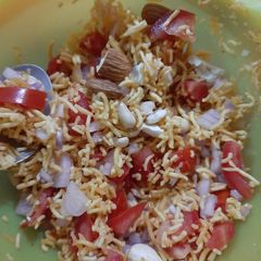 A picture of Homemade sev chaat.