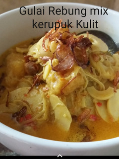 Foto resep Gulai Rebung Muda + Kerupuk Kulit