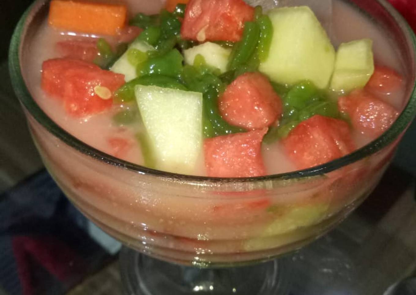 Sop buah cendol simple