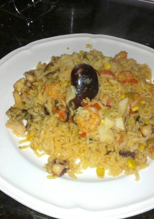 Una foto de Paella de frutos del mar