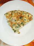 Tortilla de Congrio y Camarones al perejil