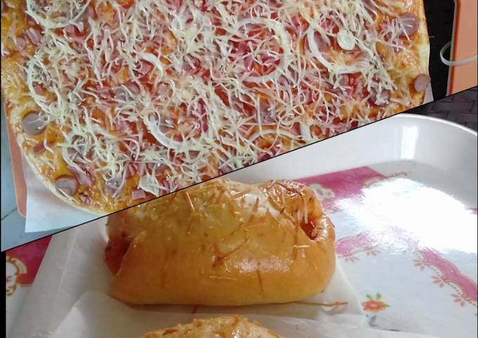 Resep Pizza / Roti isi pizza Anti Gagal