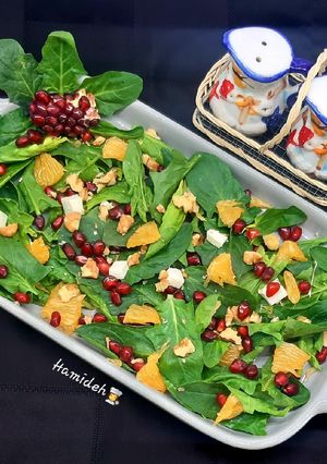 عکسی از دستور سالاد اسفناج و فیله نارنگی🥗
