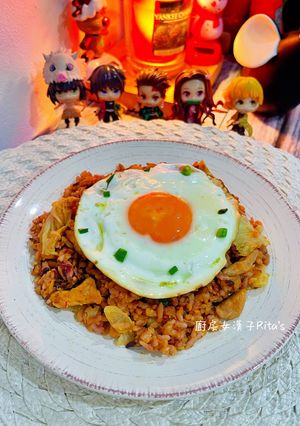 泡菜肉絲炒飯 的食譜成品照片