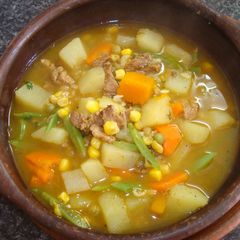 A picture of CARBONADA, CHILEAN BEEF SOUP. JON STYLE.