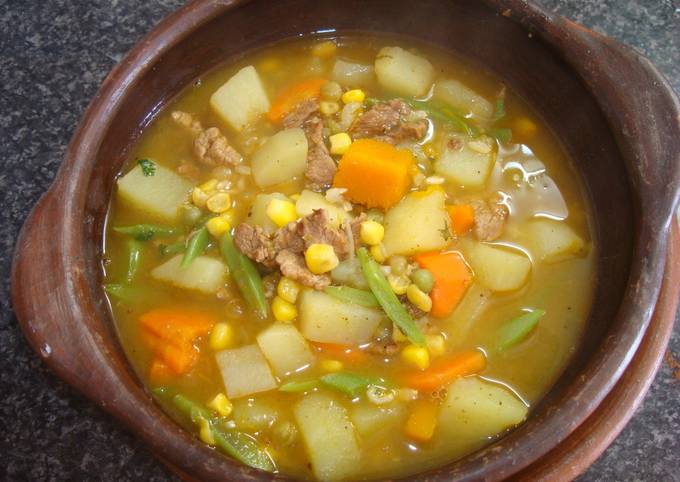 Step-by-Step Guide to Prepare Speedy CARBONADA, CHILEAN BEEF SOUP. JON STYLE