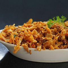 A picture of Kothu Parotta / Shredded Paratha.