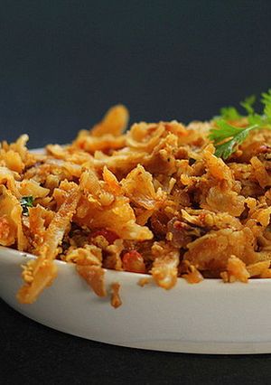 A picture of Kothu Parotta / Shredded Paratha.