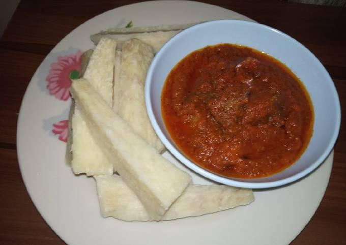 How to Prepare Speedy Boiled yam with stew