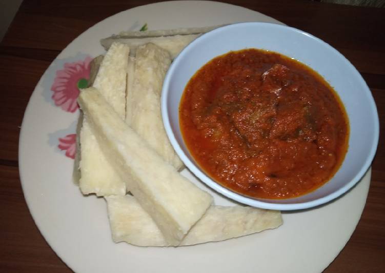 Step-by-Step Guide to Prepare Super Quick Homemade Boiled yam with stew