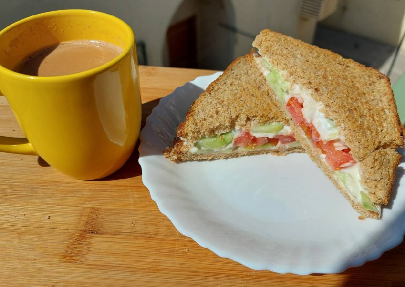 Healthy Bran Bread Akaawi cheese sandwich