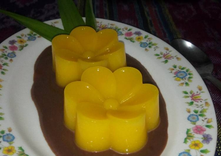 Cara Gampang Masak Puding Jagung Vla Coklat, Enak Banget