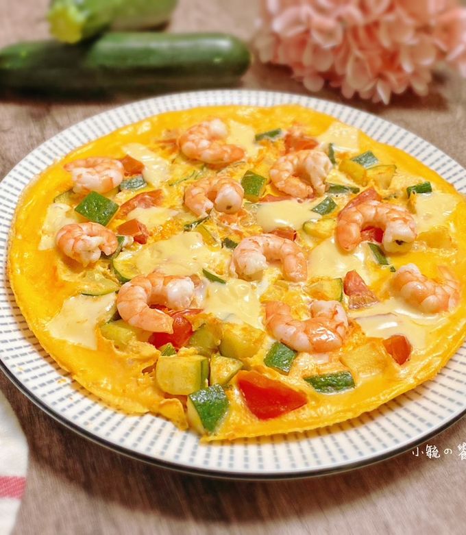 鮮蝦櫛瓜起士蛋 的食譜成品照片