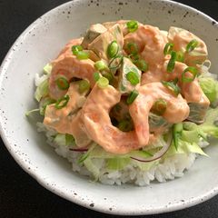 A picture of Avocado & Prawns Sushi Rice Bowl.