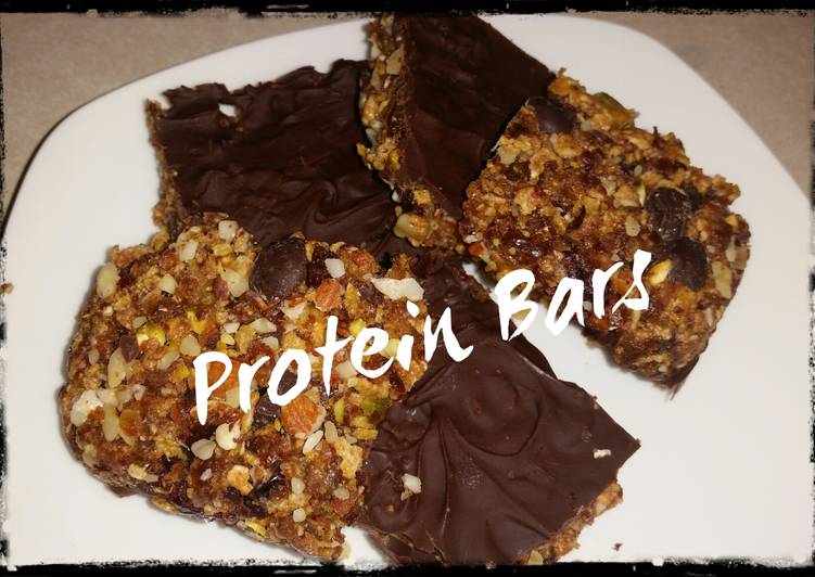 Recipe of Super Quick Homemade Dryfruit and chocolate protein bars