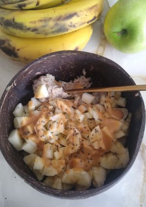 Una foto de Porridge de banana y zucchini (vegano)