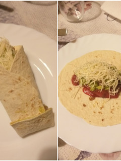 Una foto de Fajitas mexicanas de pollo con guacamole y doritos 😋
