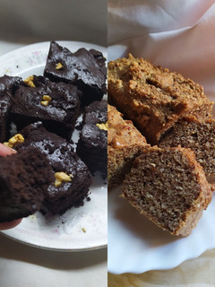Una foto de Brownie en Sartén Versus Banana Bread /Pan de Banana