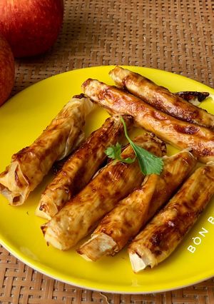 Hình của món Tàu Hũ Ky Cuộn Củ Hũ Dừa Chay.