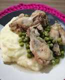 Pollo arvejado con puré