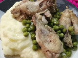 Pollo arvejado con puré