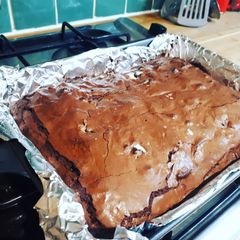 A picture of Chocolate Oreo brownies!!!.