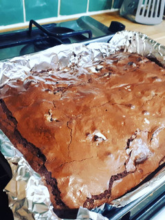 A picture of Chocolate Oreo brownies!!!.