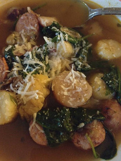 A picture of Sausage and potato soup.
