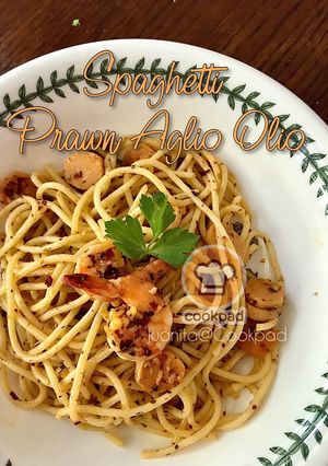 Gambar Spaghetti Prawn Aglio Olio (Italy)
