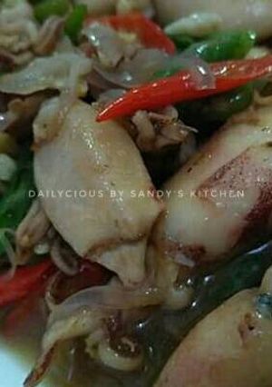 Foto resep Cumi Asin Saus Tiram