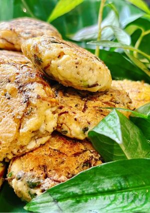 Hình của món Chả đậu hũ chà bông nấm.