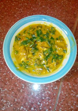 A picture of Ugu and cocoyam.