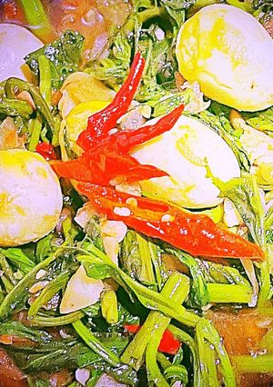 Foto resep Kangkung Tauco Telur Puyuh