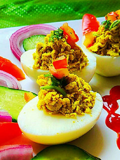 A picture of Classic Deviled Egg/ Stuffed eggs/Russian eggs.