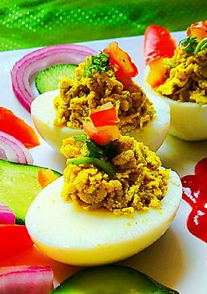 A picture of Classic Deviled Egg/ Stuffed eggs/Russian eggs.