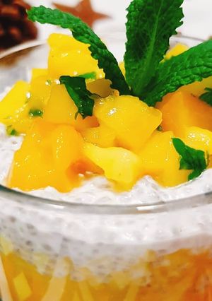 Une photo de Chia pudding à la mangue
