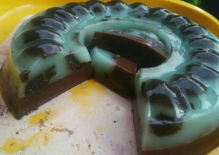 Bagaimana Membuat Puding blueberry coklat oreo🍮💓, Menggugah Selera