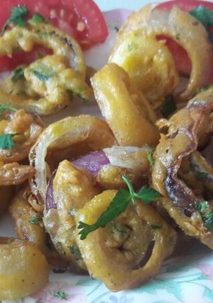 A picture of Spiced Onion rings bhajia #localfoodcontest_kisumu.