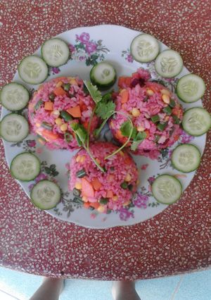 Hình của món Cơm chiên chay thanh mát.