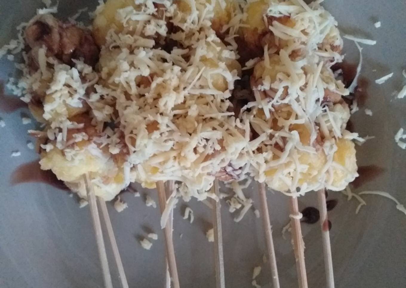 Getuk singkong sederhana tabur kelapa coklat keju enak