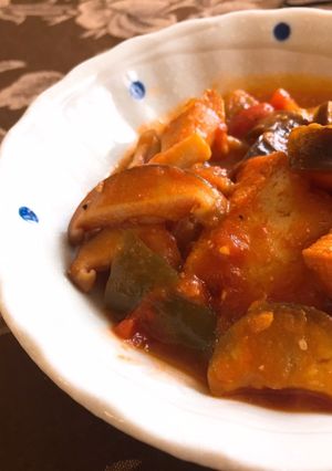 A picture of Japanese Style Ratatouille.