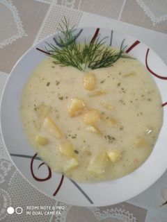 Tárkonyos, burgonya leves recept fotója