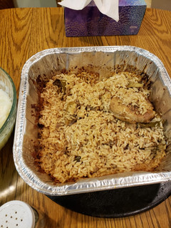 A picture of Pork Chops and Rice.