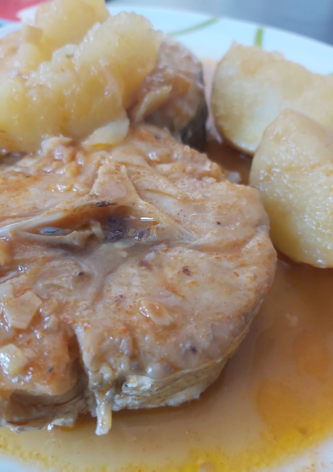 Una foto de Merluza a la gallega