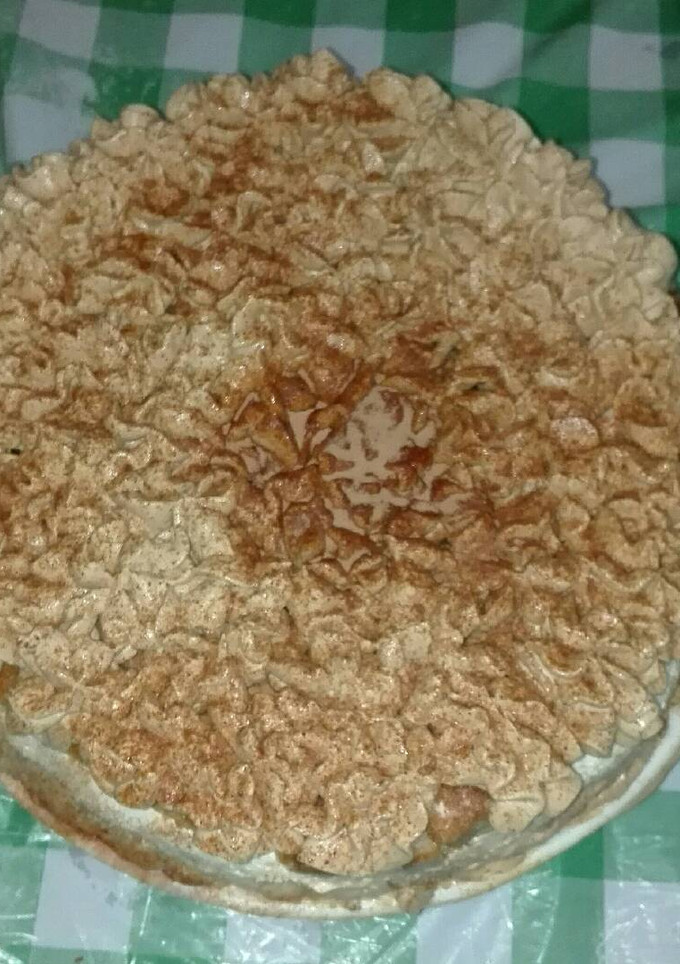 Una foto de Tarta de queso con crema de capuchino al chocolate