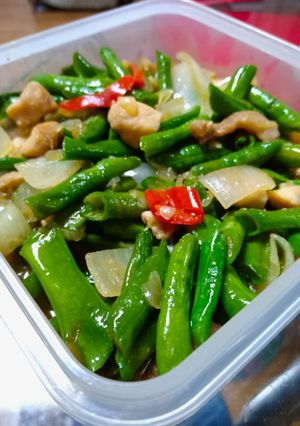 Foto resep Tumis Kacang Panjang (Bw.Bombay,Ayam)#ModalBumbuDasar #AntiRibet